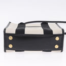 BALENCIAGA Hardware Hand Bag Canvas 2way White Gold 693662 Auth bs36453-5