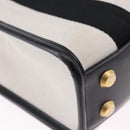 BALENCIAGA Hardware Hand Bag Canvas 2way White Gold 693662 Auth bs36453-9