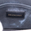 BALENCIAGA Hardware Hand Bag Canvas 2way White Gold 693662 Auth bs36453-10