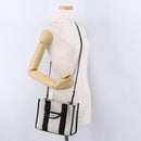 BALENCIAGA Hardware Hand Bag Canvas 2way White Gold 693662 Auth bs36453-25