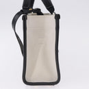 BALENCIAGA Hardware Hand Bag Canvas 2way White Gold 693662 Auth bs36453-3