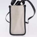 BALENCIAGA Hardware Hand Bag Canvas 2way White Gold 693662 Auth bs36453-4
