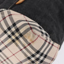 BURBERRY Nova Check Hand Bag Denim Black Silver Auth bs36454-10