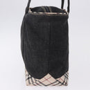 BURBERRY Nova Check Hand Bag Denim Black Silver Auth bs36454-3