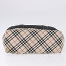 BURBERRY Nova Check Hand Bag Denim Black Silver Auth bs36454-5