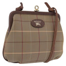 Burberrys Nova Check Shoulder Bag Canvas Beige Gold Auth bs36455-1