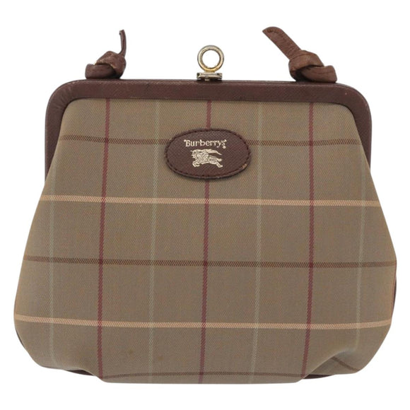 Burberrys Nova Check Shoulder Bag Canvas Beige Gold Auth bs36455