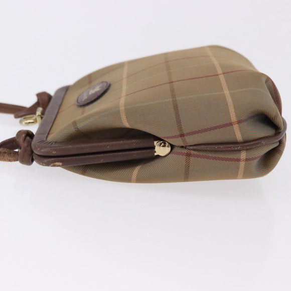Burberrys Nova Check Shoulder Bag Canvas Beige Gold Auth bs36455