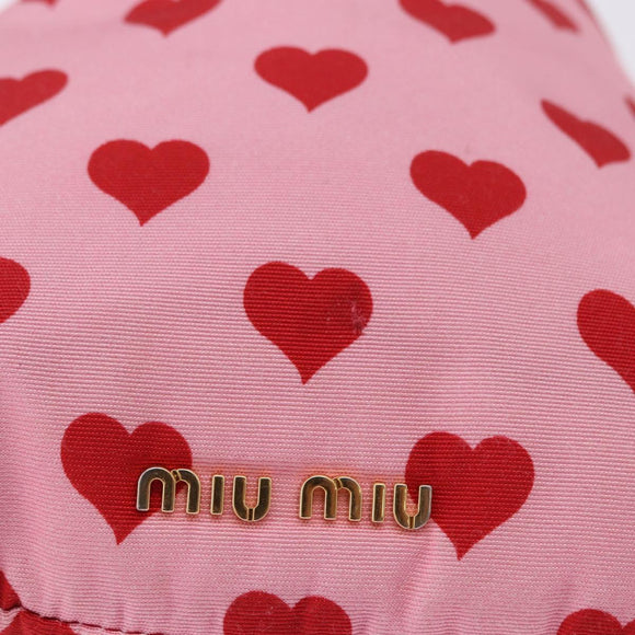 Miu Miu Purse Pouch Nylon Pink Gold Auth bs36456
