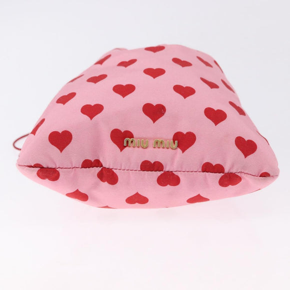 Miu Miu Purse Pouch Nylon Pink Gold Auth bs36456