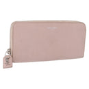 SAINT LAURENT Long Wallet Leather Beige Silver Auth bs36457-1