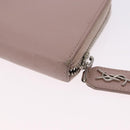 SAINT LAURENT Long Wallet Leather Beige Silver Auth bs36457-11