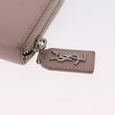 SAINT LAURENT Long Wallet Leather Beige Silver Auth bs36457-12
