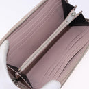 SAINT LAURENT Long Wallet Leather Beige Silver Auth bs36457-13