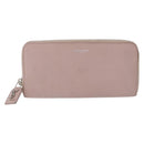 SAINT LAURENT Long Wallet Leather Beige Silver Auth bs36457-2