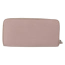 SAINT LAURENT Long Wallet Leather Beige Silver Auth bs36457-3