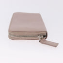 SAINT LAURENT Long Wallet Leather Beige Silver Auth bs36457-5
