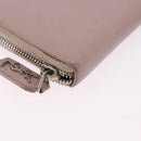 SAINT LAURENT Long Wallet Leather Beige Silver Auth bs36457-8