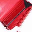 BALENCIAGA The Money Long Wallet Leather Red Gold 233599 Auth bs36458A-14