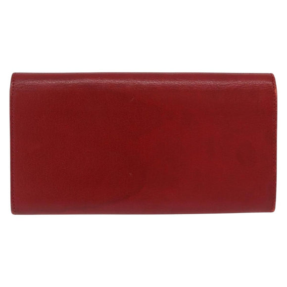 BALENCIAGA The Money Long Wallet Leather Red Gold 233599 Auth bs36458A