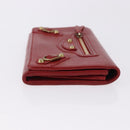 BALENCIAGA The Money Long Wallet Leather Red Gold 233599 Auth bs36458A-4