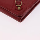 BALENCIAGA The Money Long Wallet Leather Red Gold 233599 Auth bs36458A-9