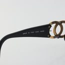 CHANEL Sunglasses Plastic Black Gold Tone CC Auth bs36459-12