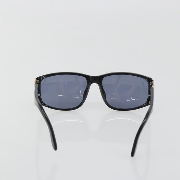 CHANEL Sunglasses Plastic Black Gold Tone CC Auth bs36459