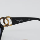 CHANEL Sunglasses Plastic Black Gold Tone CC Auth bs36459-9