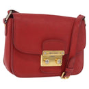 Miu Miu Shoulder Bag Leather Red Gold Auth bs36460-1