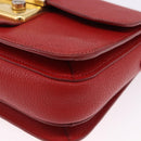 Miu Miu Shoulder Bag Leather Red Gold Auth bs36460-14