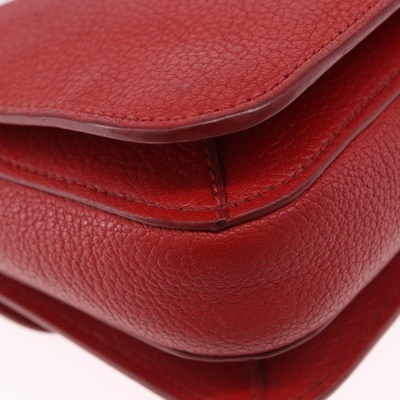 Miu Miu Shoulder Bag Leather Red Gold Auth bs36460