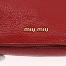 Miu Miu Shoulder Bag Leather Red Gold Auth bs36460-17