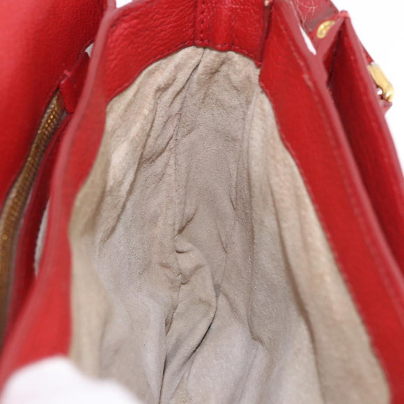 Miu Miu Shoulder Bag Leather Red Gold Auth bs36460