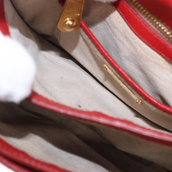 Miu Miu Shoulder Bag Leather Red Gold Auth bs36460