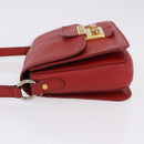 Miu Miu Shoulder Bag Leather Red Gold Auth bs36460-4