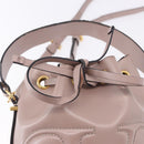 VALENTINO Shoulder Bag Leather 2way Pink Gold Auth bs36461-21