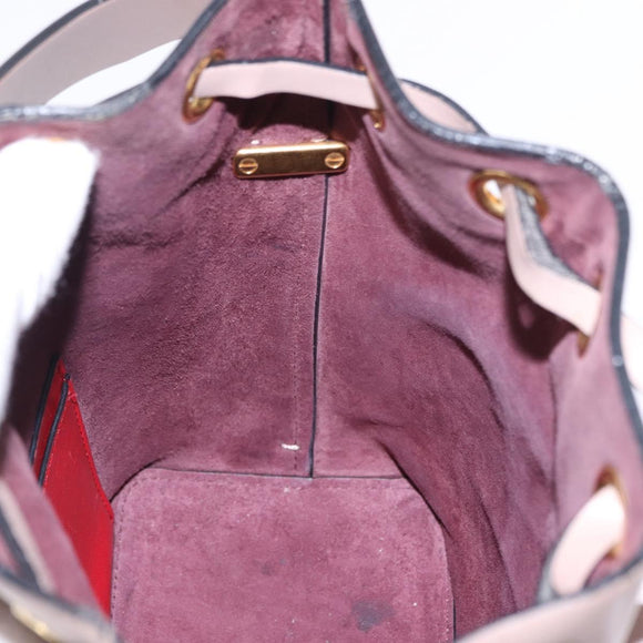 VALENTINO Shoulder Bag Leather 2way Pink Gold Auth bs36461