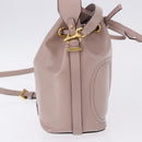 VALENTINO Shoulder Bag Leather 2way Pink Gold Auth bs36461-4