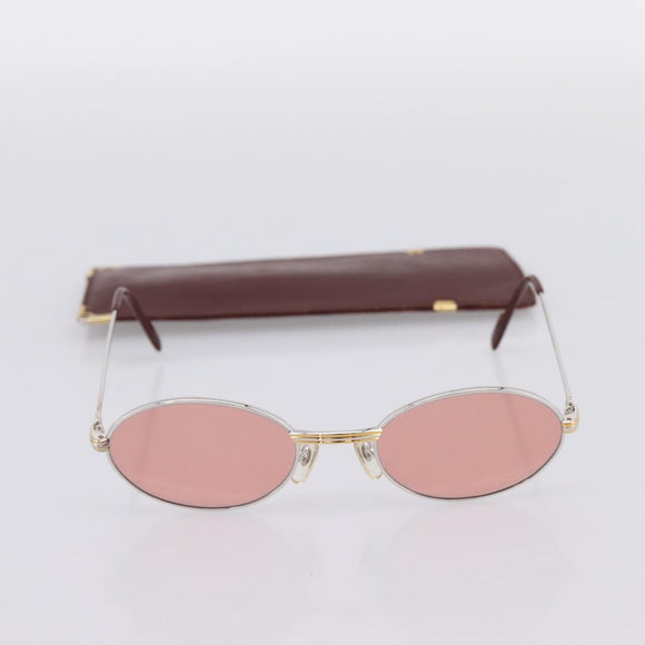 CARTIER Sunglasses Metal Bordeaux Gold Tone Auth bs36463V