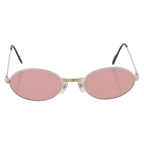 CARTIER Sunglasses Metal Bordeaux Gold Tone Auth bs36463V