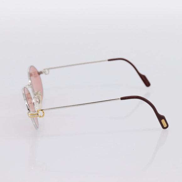 CARTIER Sunglasses Metal Bordeaux Gold Tone Auth bs36463V