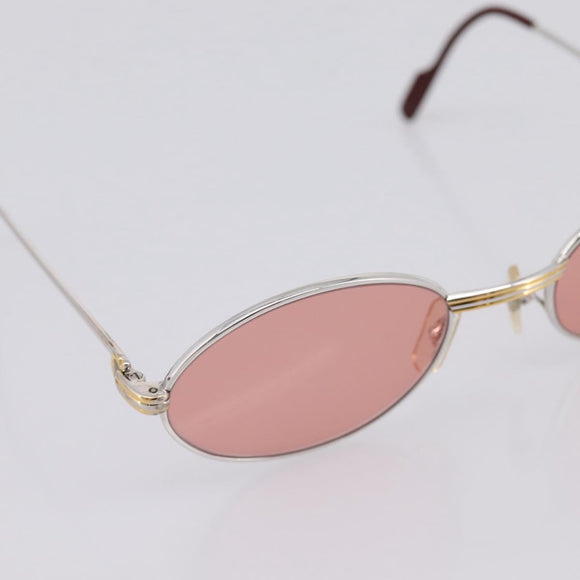 CARTIER Sunglasses Metal Bordeaux Gold Tone Auth bs36463V