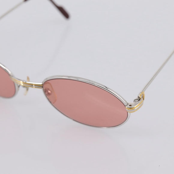 CARTIER Sunglasses Metal Bordeaux Gold Tone Auth bs36463V