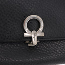 Salvatore Ferragamo Gancini Bifold Wallet Leather Black Silver Auth bs36466-8