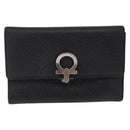 Salvatore Ferragamo Gancini Bifold Wallet Leather Black Silver Auth bs36466-13