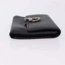 Salvatore Ferragamo Gancini Bifold Wallet Leather Black Silver Auth bs36466-3