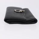 Salvatore Ferragamo Gancini Bifold Wallet Leather Black Silver Auth bs36466-4