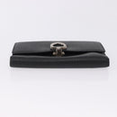 Salvatore Ferragamo Gancini Bifold Wallet Leather Black Silver Auth bs36466-6