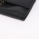 Salvatore Ferragamo Gancini Bifold Wallet Leather Black Silver Auth bs36466-14
